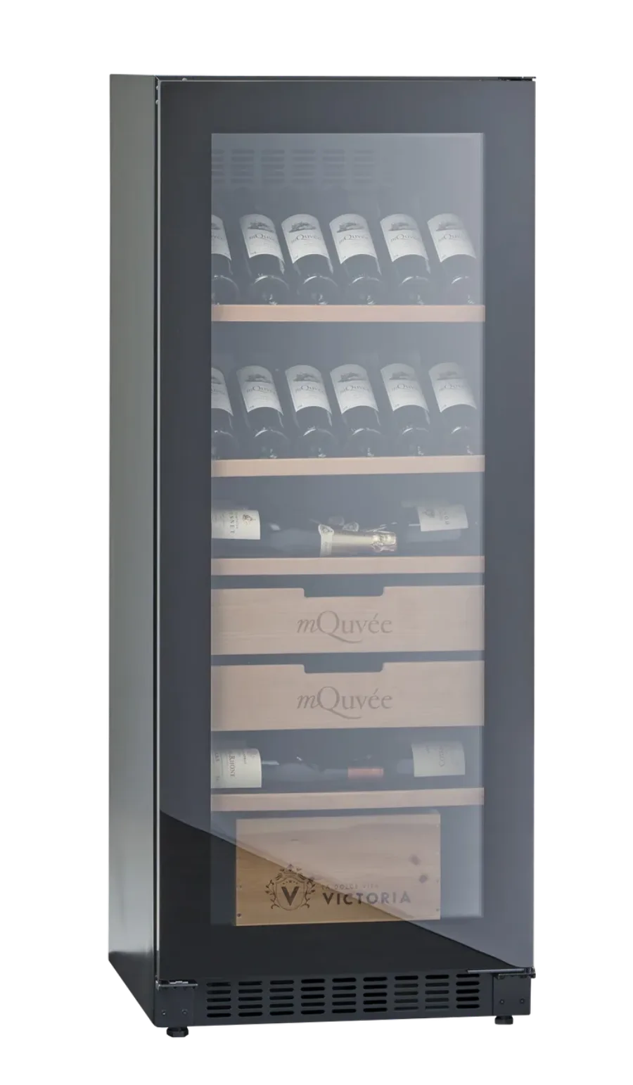 mQuvée Velvet 100 Glass — inbyggbart vinlagringsskåp för 142 flaskor