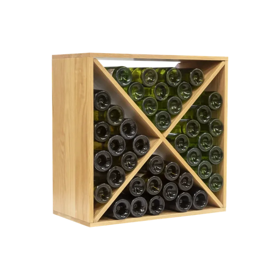 mQuvée vinställ 60x60x30 cm för 41 flaskor i massivt trä